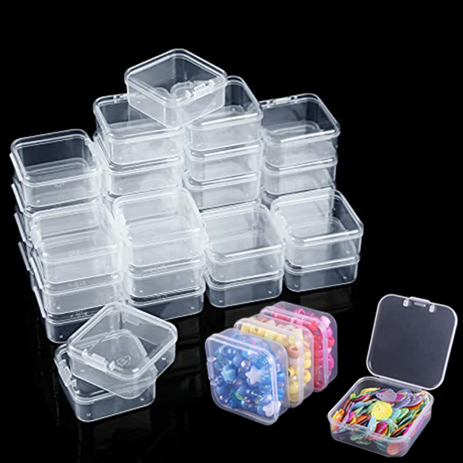 12PCS Clear Plastic Containers Transparent Storage Box for Diamond Painting  Tool Accessories Crafts Jewelry Beads Organizer Case